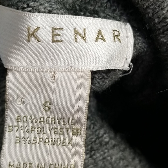 Kenar Cowl Neck BatWing Gray Sweater Small - Picture 2 of 7